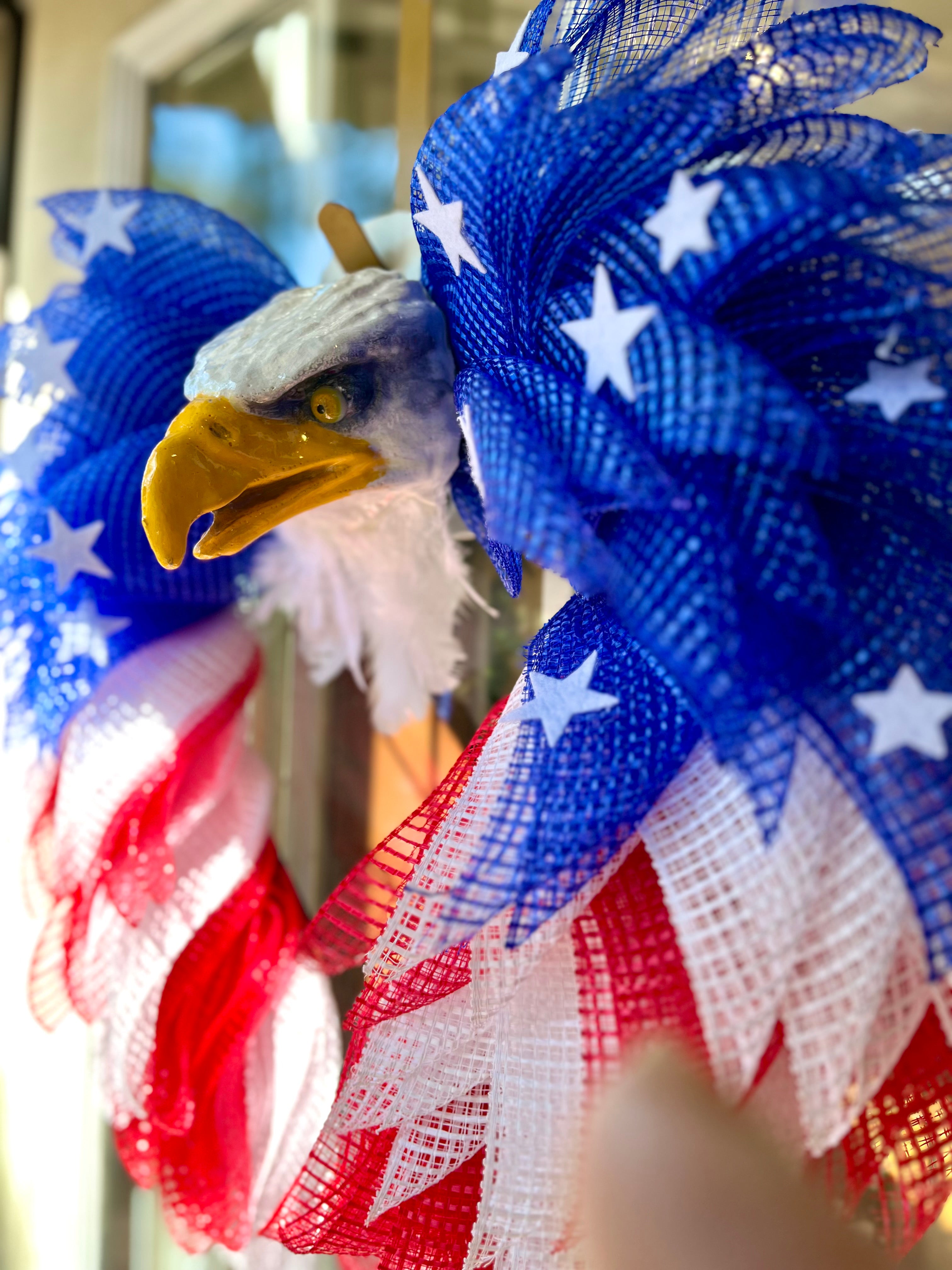 Patriotic Eagle Angel Wing Wreath: Memorial Day Decor