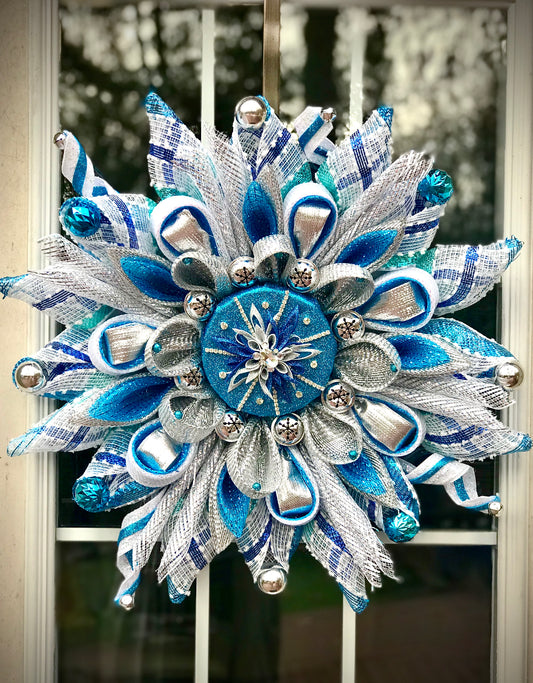 Blue Snowflake Wreath