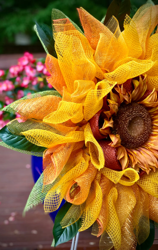 Autumn Sunflower Wreath, Fall Wreath, Fall Door Decorating, Sunflower