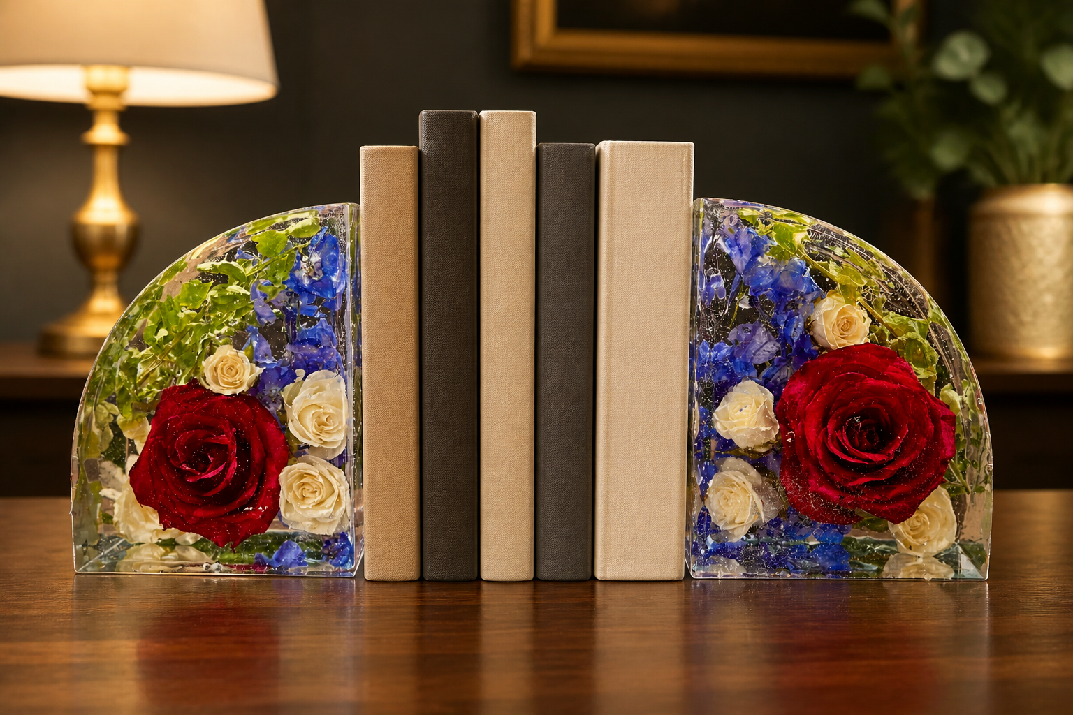 Personalized Resin Book Ends