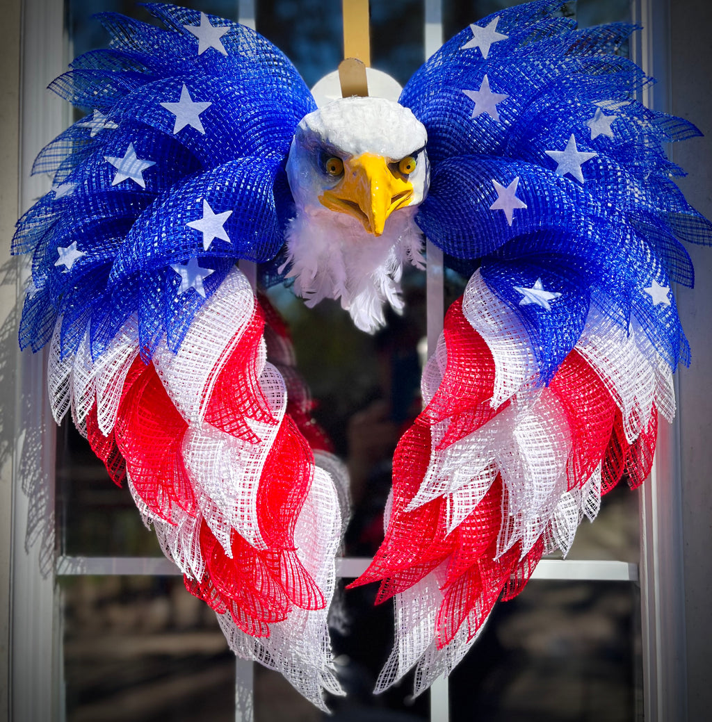 Patriotic Eagle Angel Wing Wreath: Memorial Day Decor