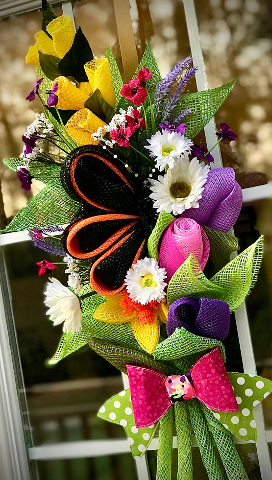 Butterfly Flower Bouquet Wreath