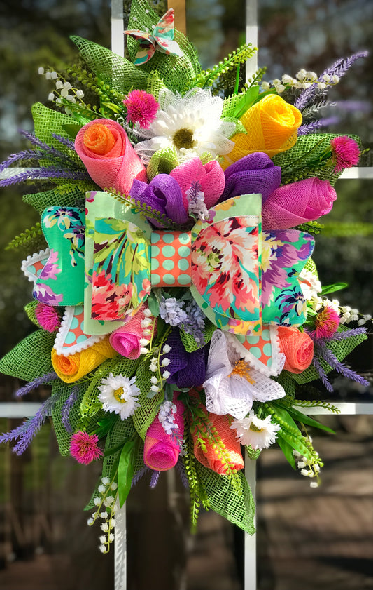 Large Flower Bouquet Wreath