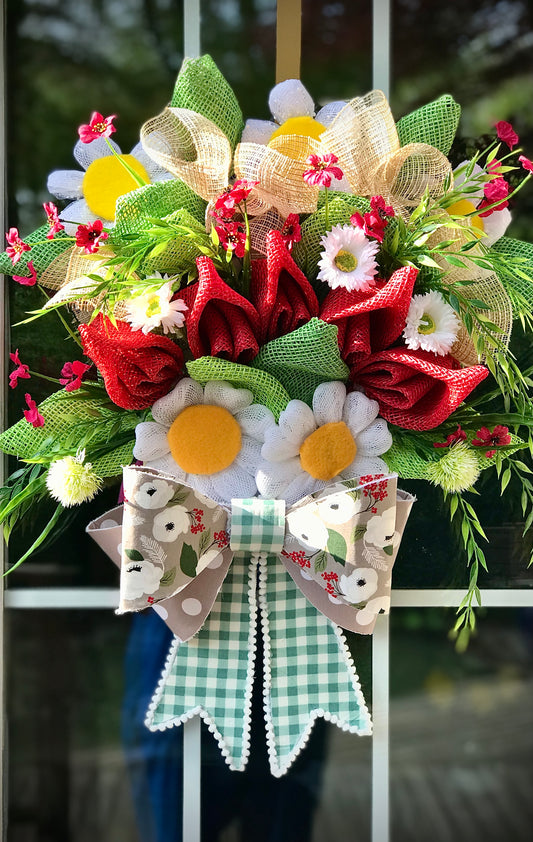 Country Style Flower Bouquet Wreath