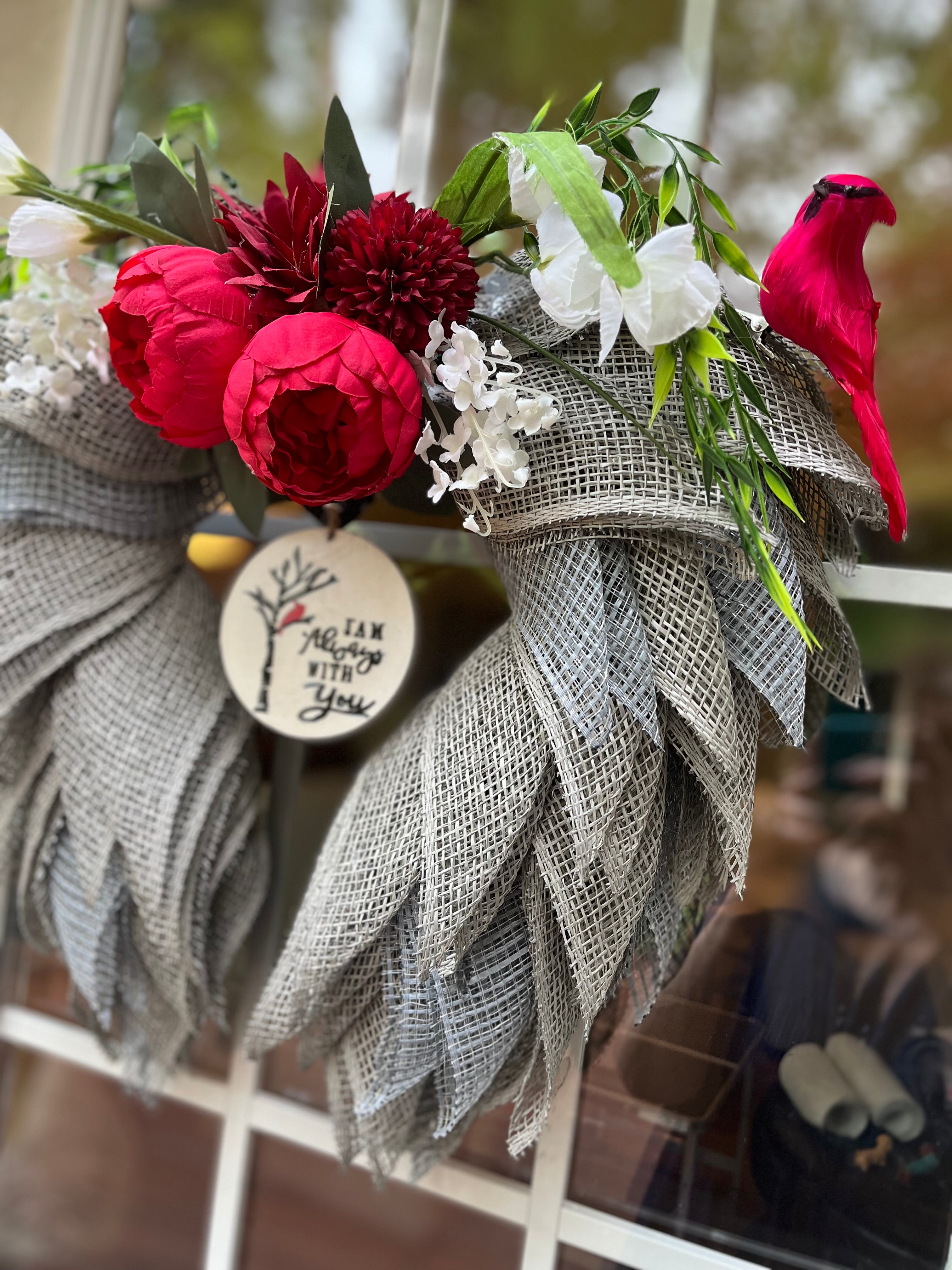 Memorial Angel Wings Wreath: Graveside Remembrance Decor