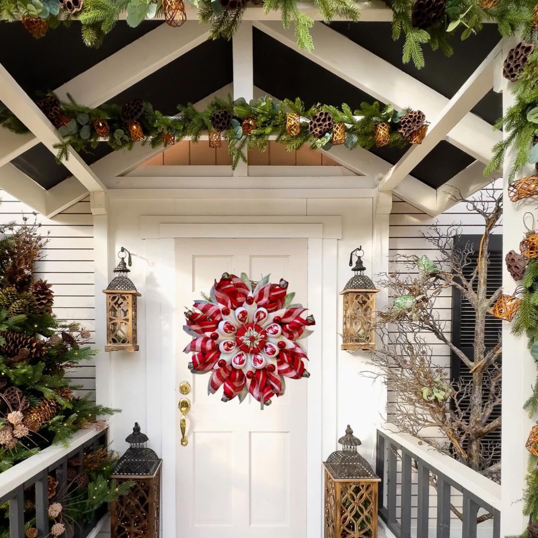 Christmas Peppermint Snowflake Wreath DIY Tutorial