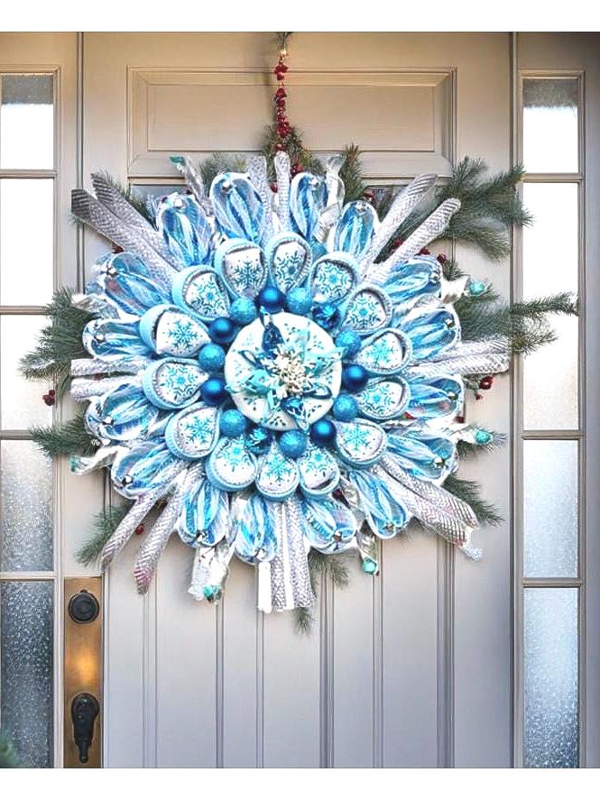 Christmas Snowflake Wreath DIY Tutorial: Blue & Silver Petal Design