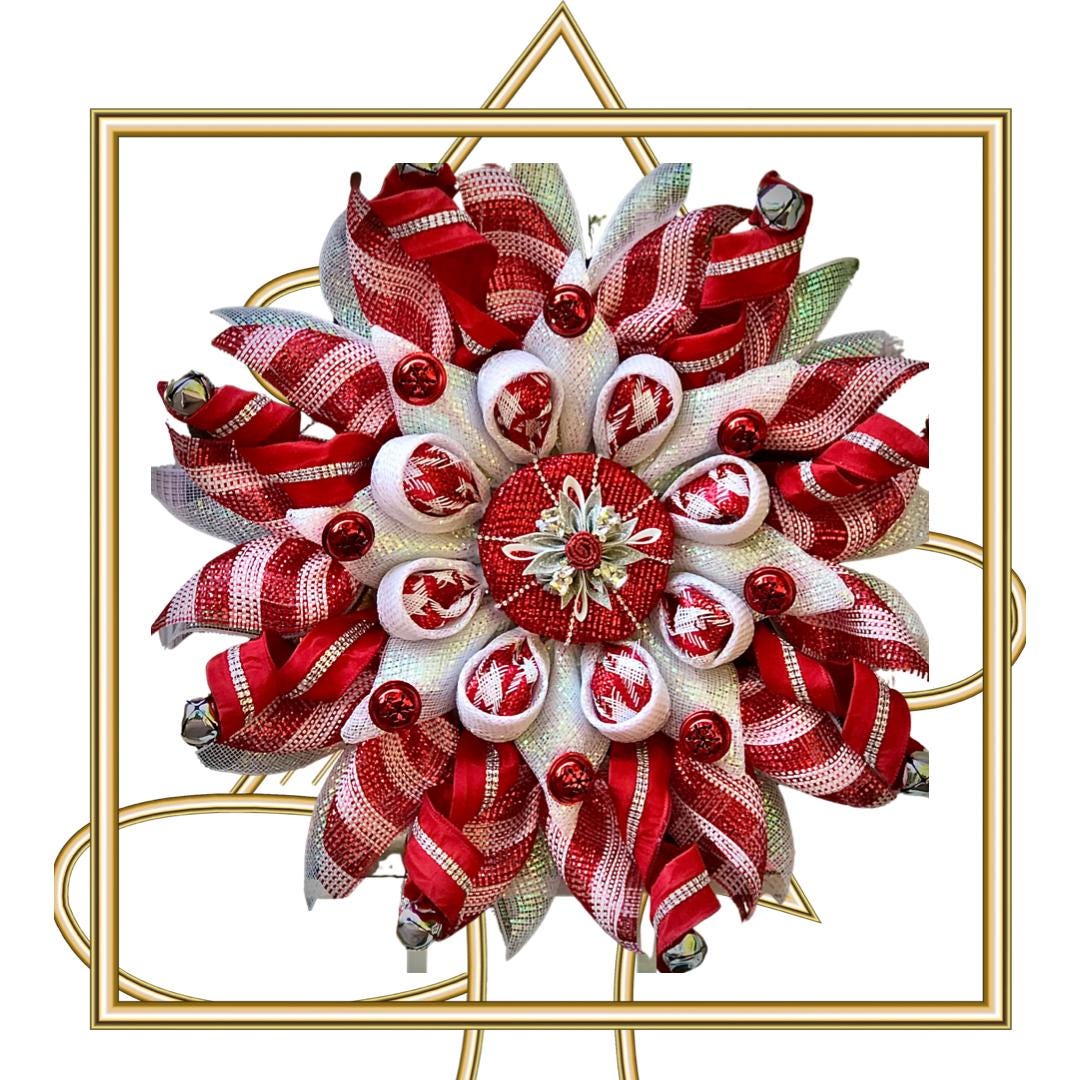 Christmas Peppermint Snowflake Wreath DIY Tutorial