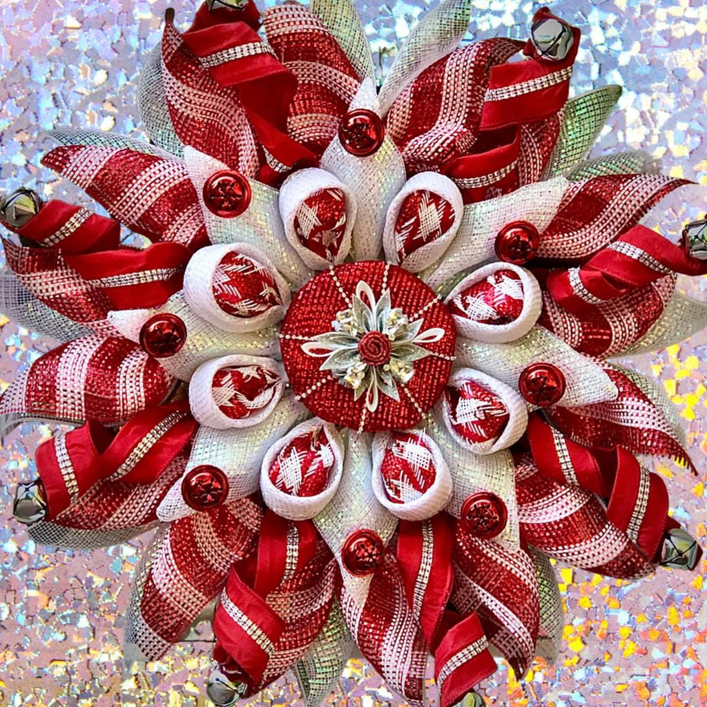 Christmas Peppermint Snowflake Wreath DIY Tutorial