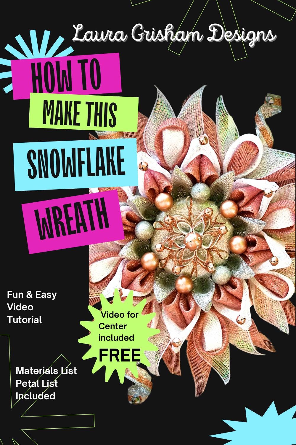 Rose Gold Snowflake Wreath Tutorial: Christmas DIY (Video)