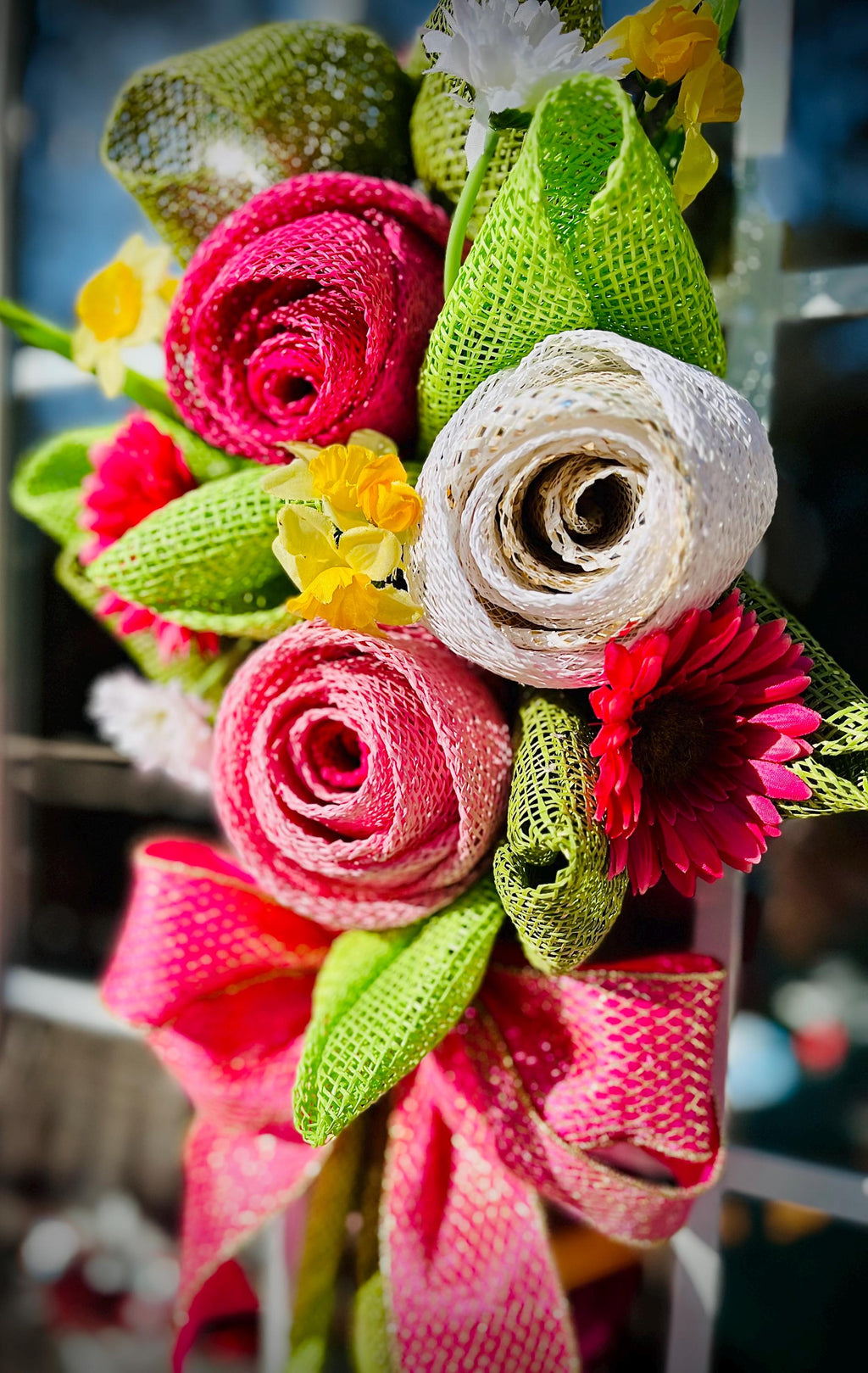 Floral Door Decor, Roses Wreath
