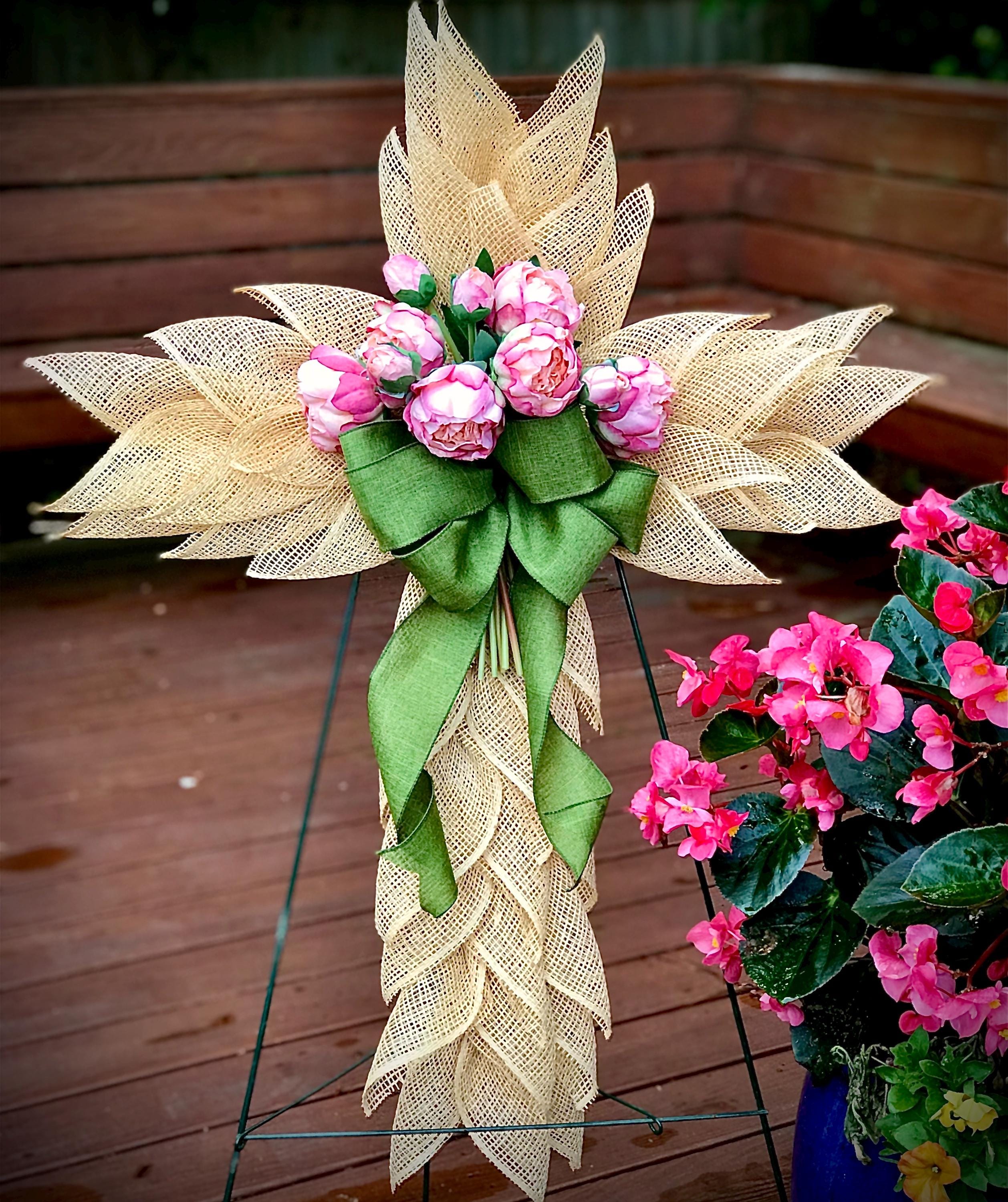 Cross Wreath, Memorial Wreath,  Religious Decor