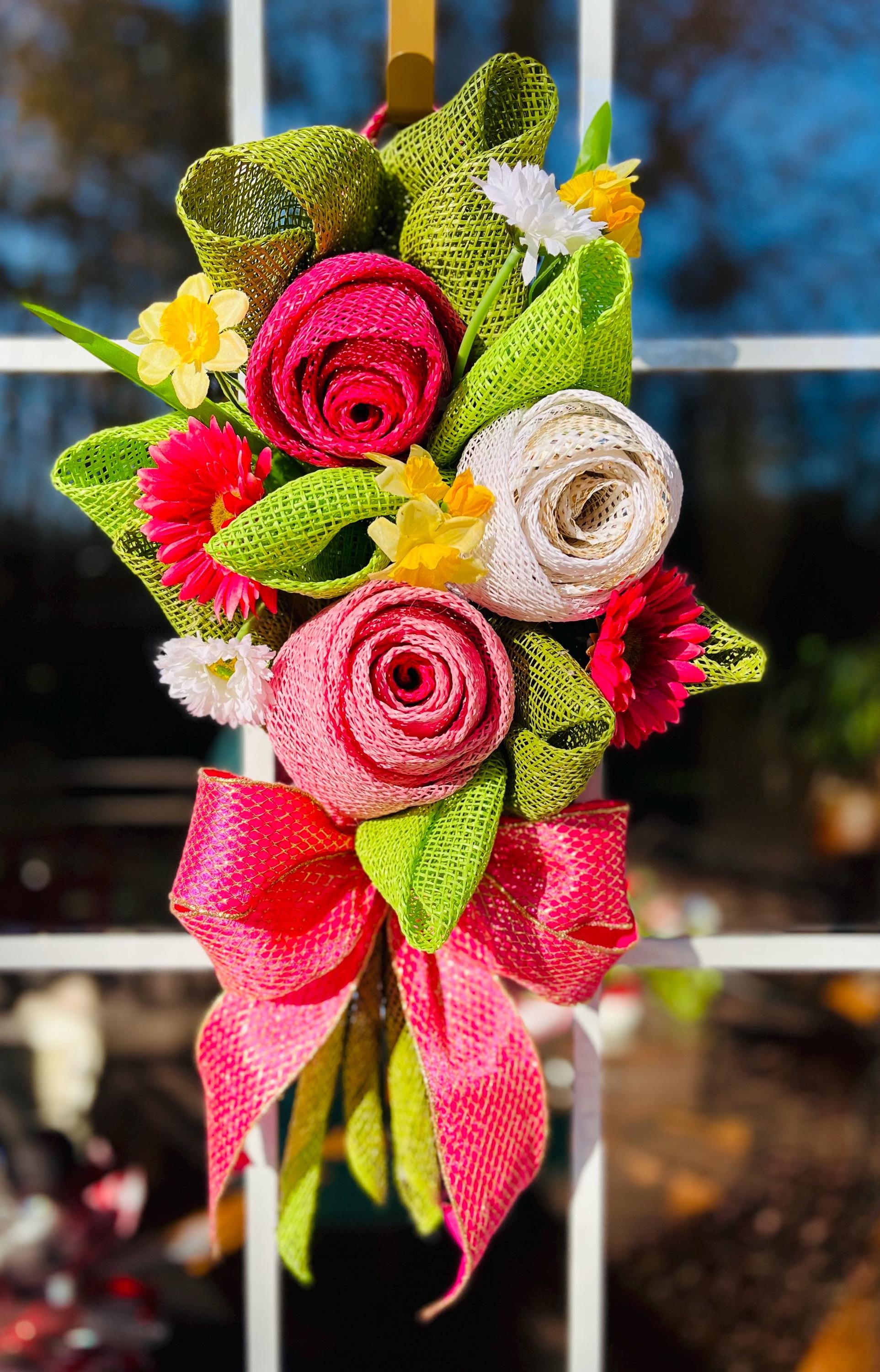 Floral Door Decor, Roses Wreath