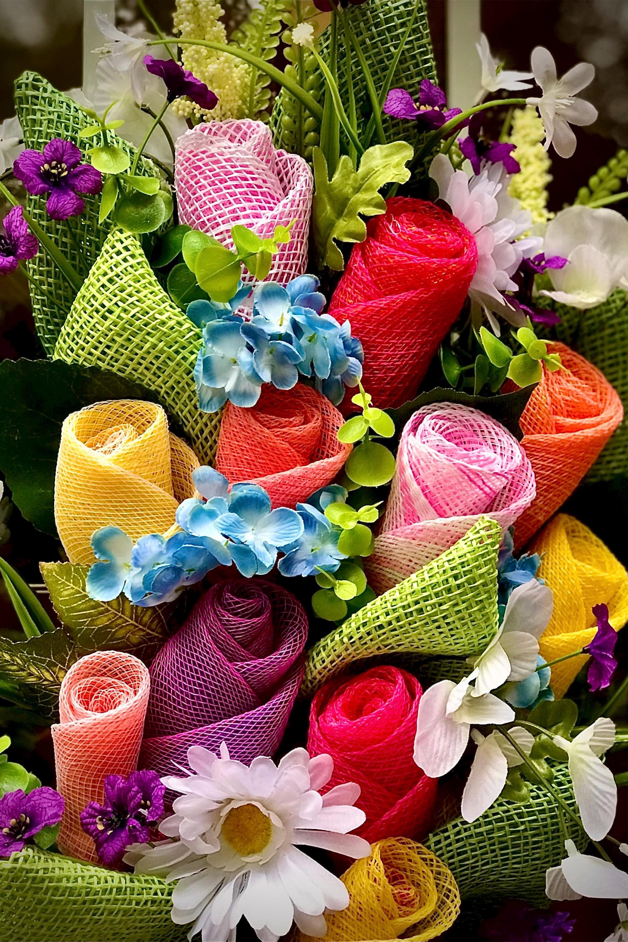 Spring Wreath, Floral Door Decor, Mother’s Day Gift