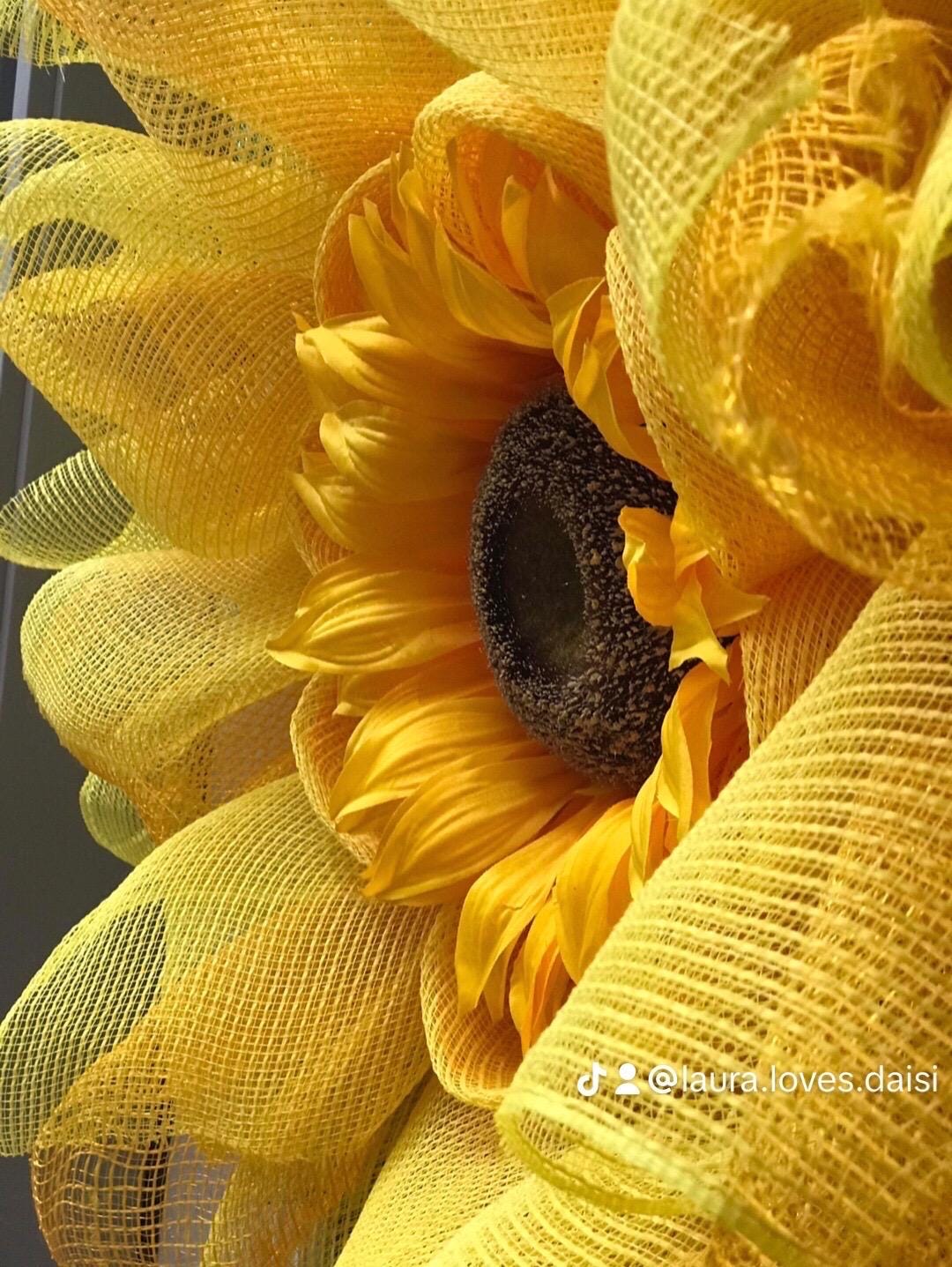 Handmade Yellow Sunflower Wreath: Large Summer Door Decor