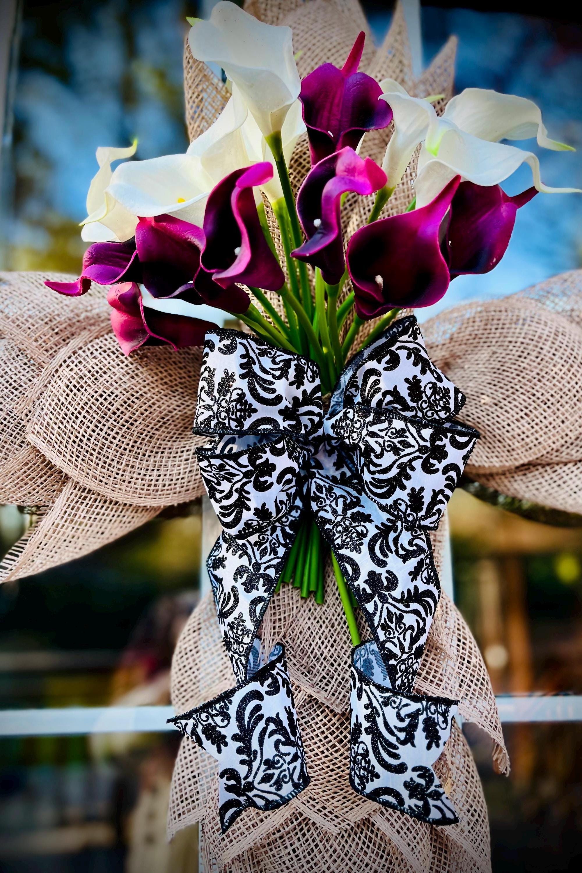 Cross Wreath with Calla Lilies, Easter Spring Door Decor