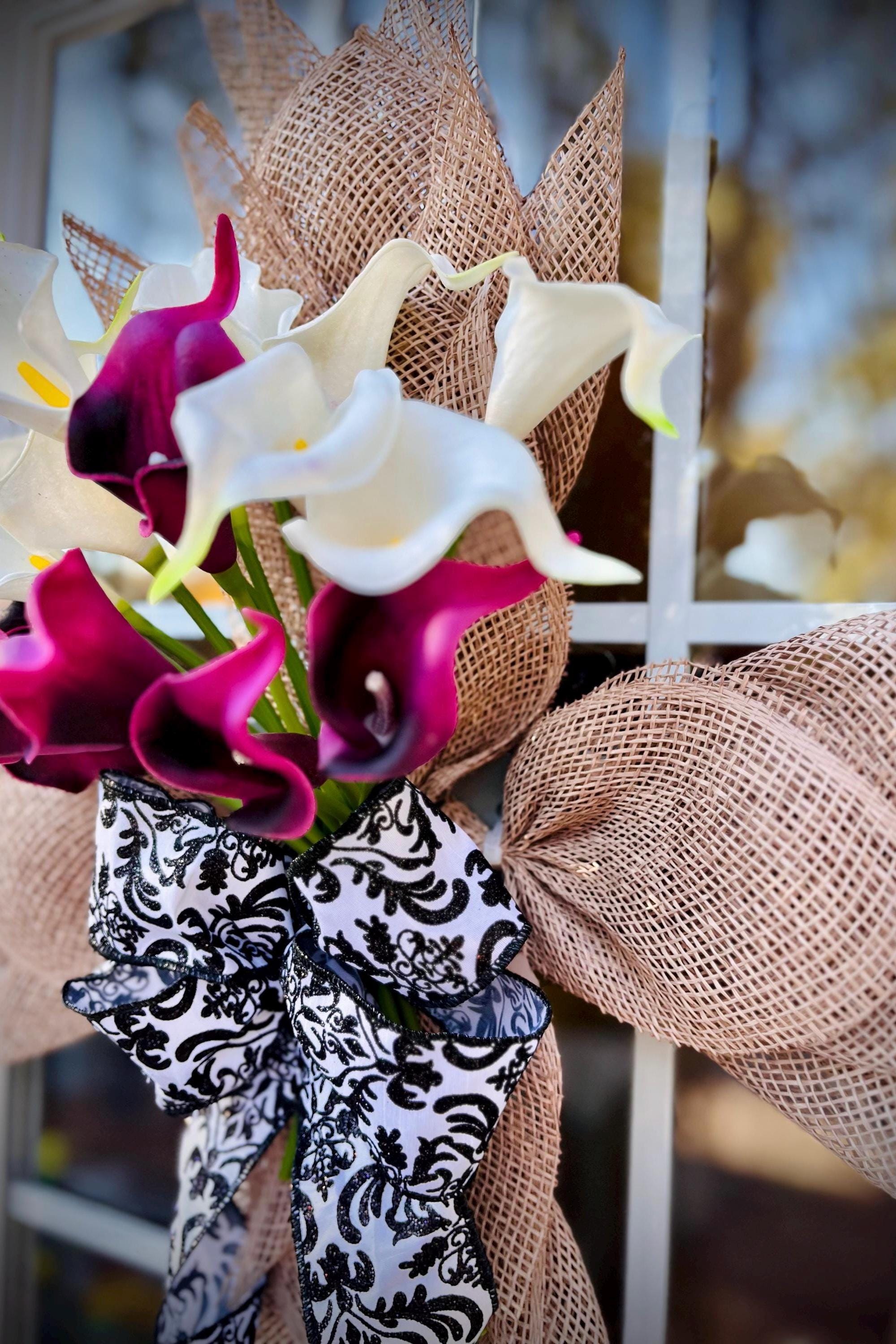 Cross Wreath with Calla Lilies, Easter Spring Door Decor