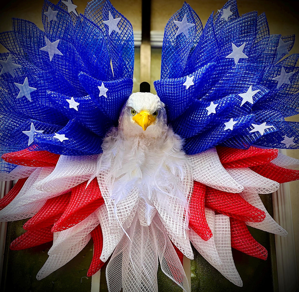 Patriotic Eagle Wreath: 4th of July Americana Front Door Decor
