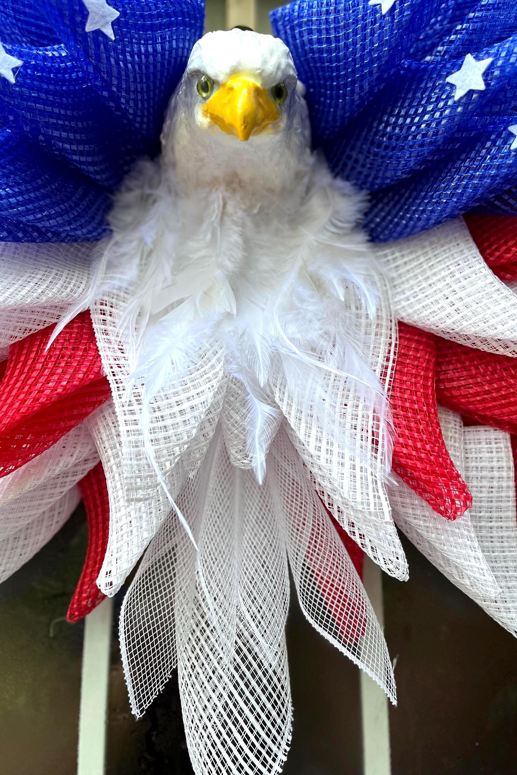 Patriotic Eagle Wreath: 4th of July Americana Front Door Decor