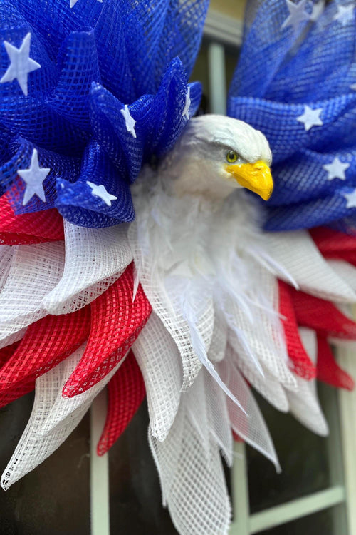 Patriotic Eagle Wreath: 4th of July Americana Front Door Decor