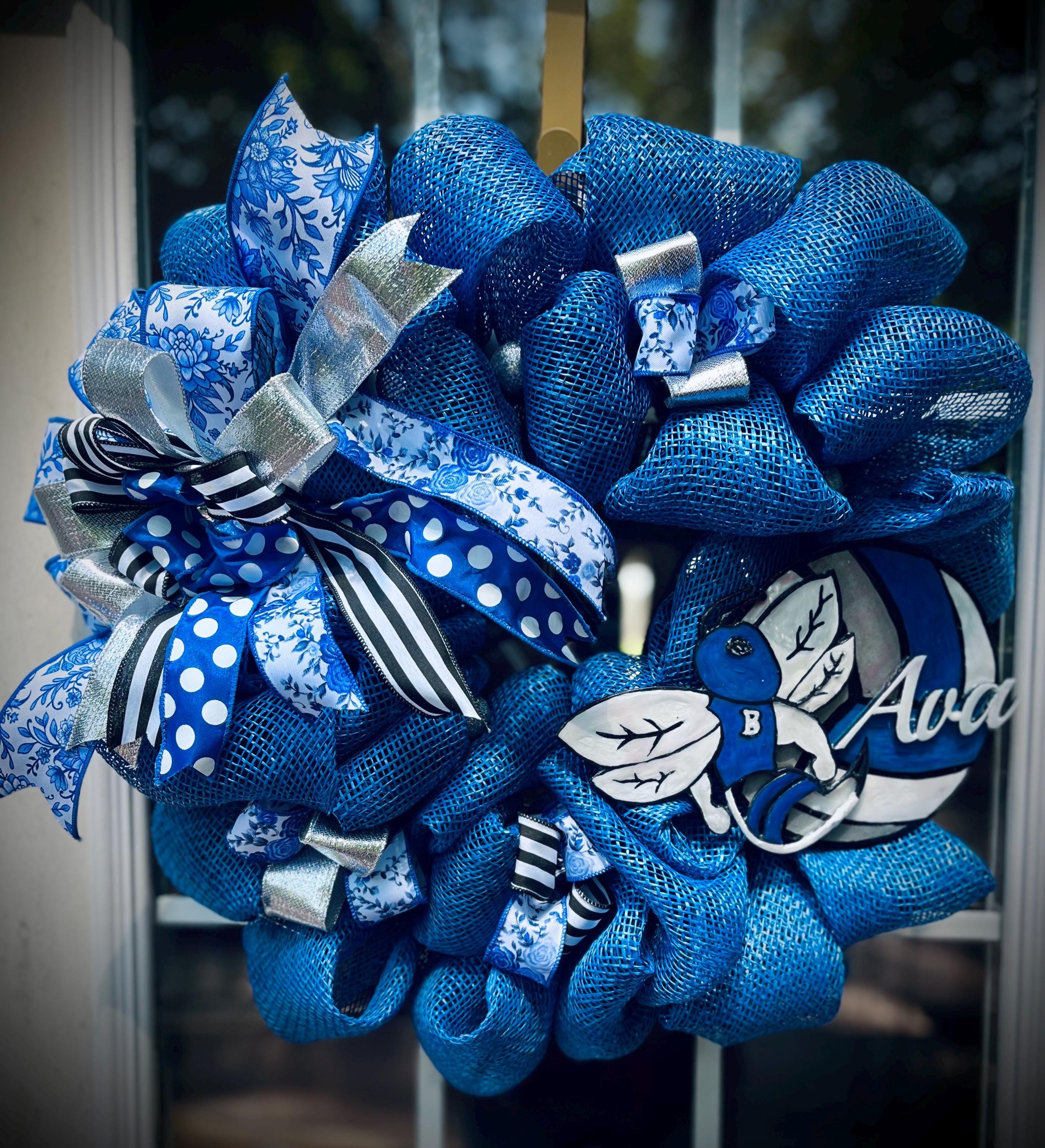 Sports Team Wreath, School Colors & Mascot Door Decor
