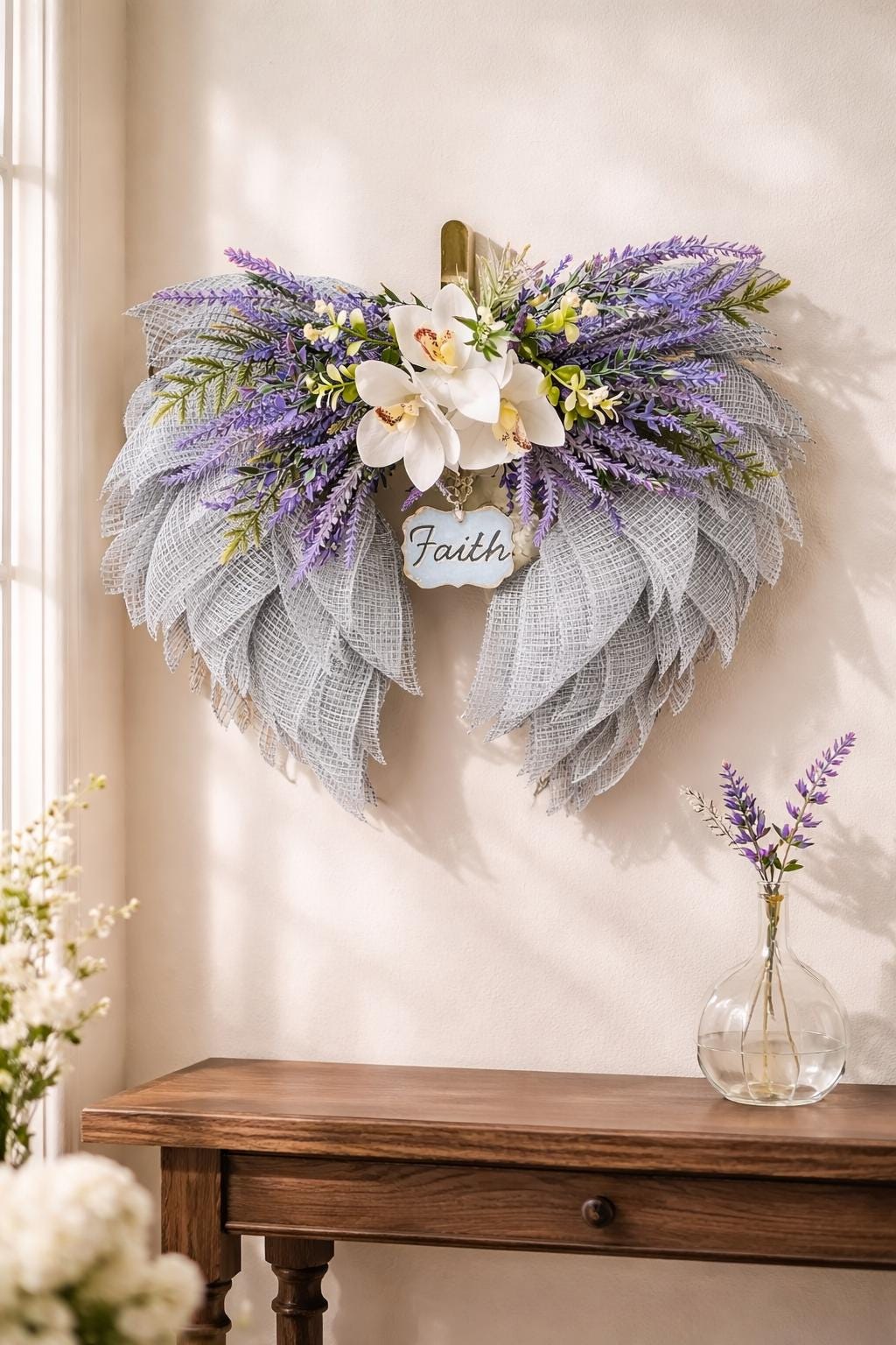 Memorial Angel Wings Wreath: Graveside Remembrance Decor