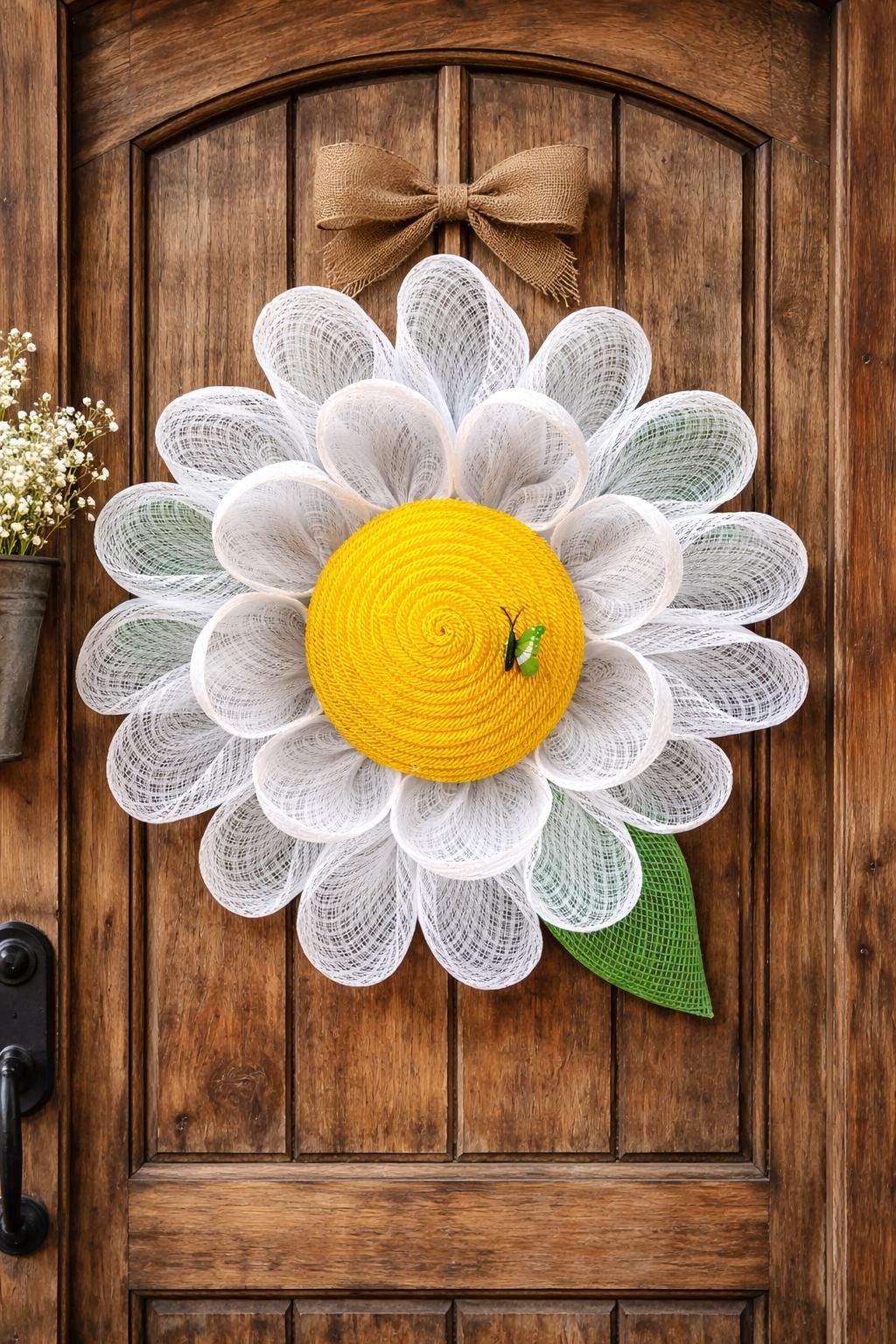 Daisy Wreath, Front Door Decor, Flower Bloom Wreath, Personalizable