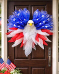 Patriotic Wreath, Eagle Wreath for All Occasions: Memorial Day, Veterans Day, 4th of July, Memorial Services; Front Door Decor,Americana