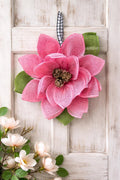Magnolia Flower Wreath: Elegant Poly Burlap Bloom, Wedding Decor, Holiday Wreath