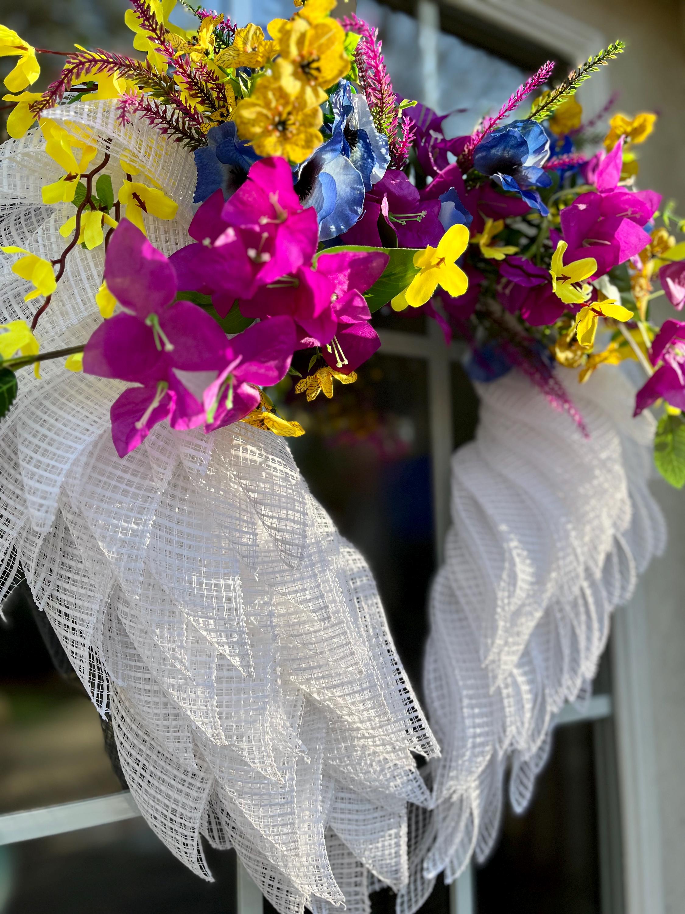 Angel Wing Wreath: 𝙉𝙚𝙬 𝙇𝙖𝙧𝙜𝙚𝙧 𝙨𝙞𝙯𝙚, 𝙋𝙚𝙧𝙨𝙤𝙣𝙖𝙡𝙞𝙯𝙚𝙙 𝘿𝙚𝙨𝙞𝙜𝙣, 𝙈𝙚𝙢𝙤𝙧𝙞𝙖𝙡 𝙎𝙚𝙧𝙫𝙞𝙘𝙚
