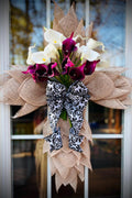Cross Wreath with Calla Lilies, Easter Spring Door Decor