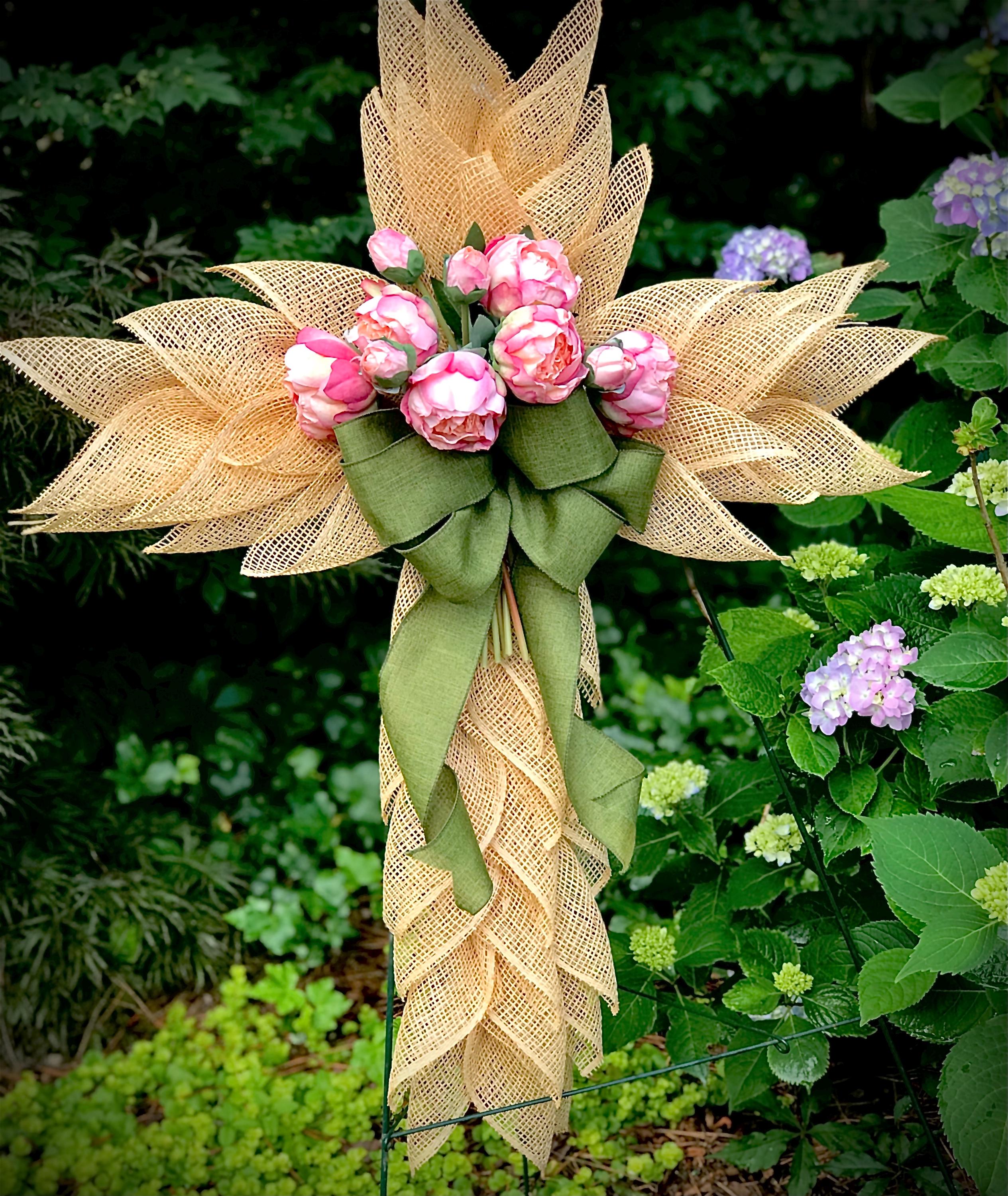 Cross Wreath, Memorial Wreath,  Religious Decor