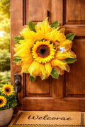 Handmade Yellow Sunflower Wreath: Large Summer Door Decor