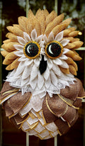 Handcrafted Owl Wreath, Extra Large, Whimsical and Unique Front Door Decor, Cabin Decor