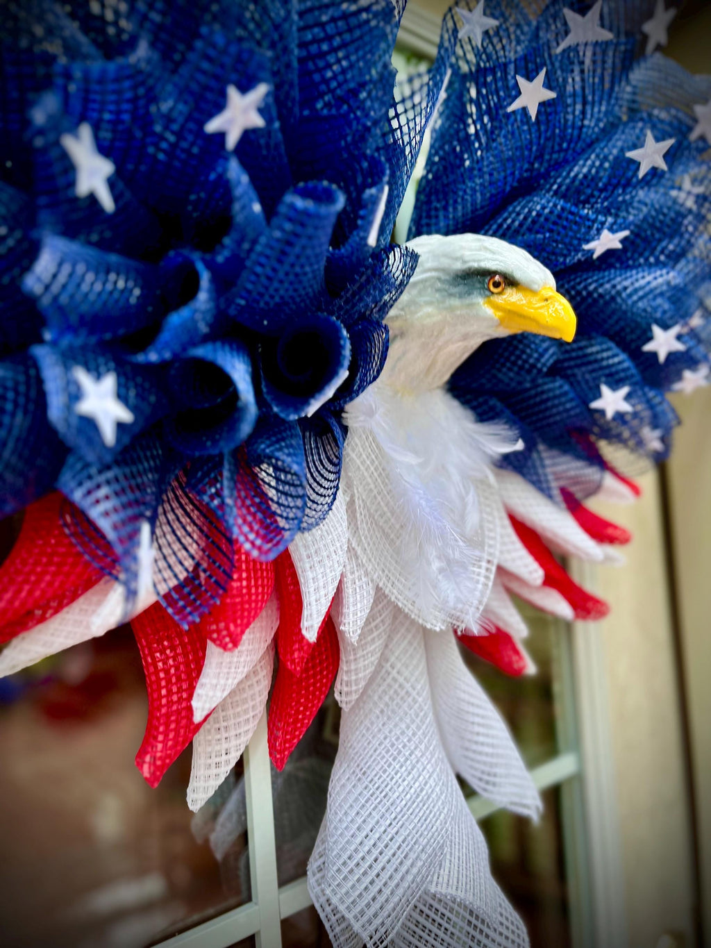 Extra Large Patriotic Eagle Wreath, Red White Blue Independence Day Decor