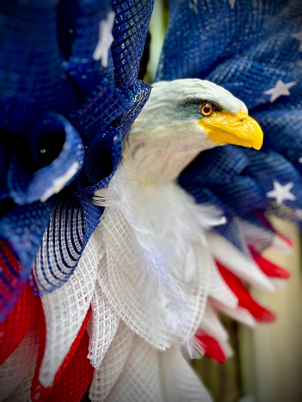 Extra Large Patriotic Eagle Wreath, Red White Blue Independence Day Decor