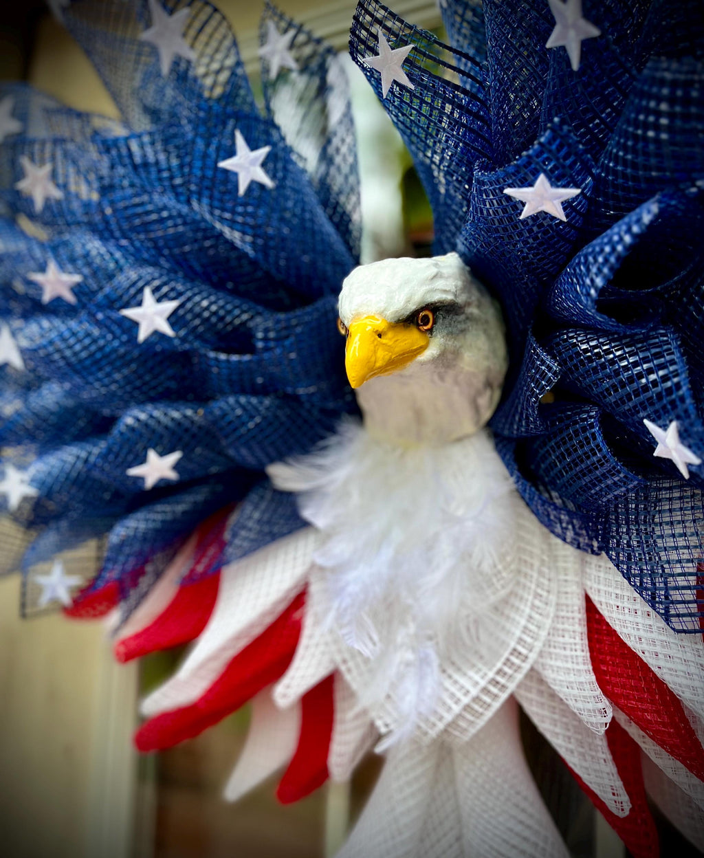 Extra Large Patriotic Eagle Wreath, Red White Blue Independence Day Decor