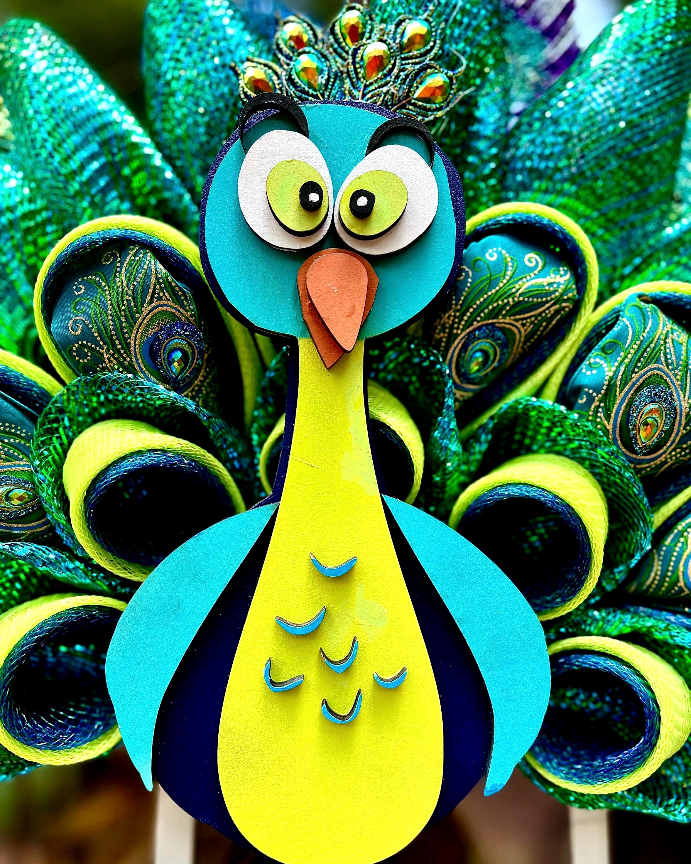 Peacock Wreath, Whimsical and Unique Door Decor