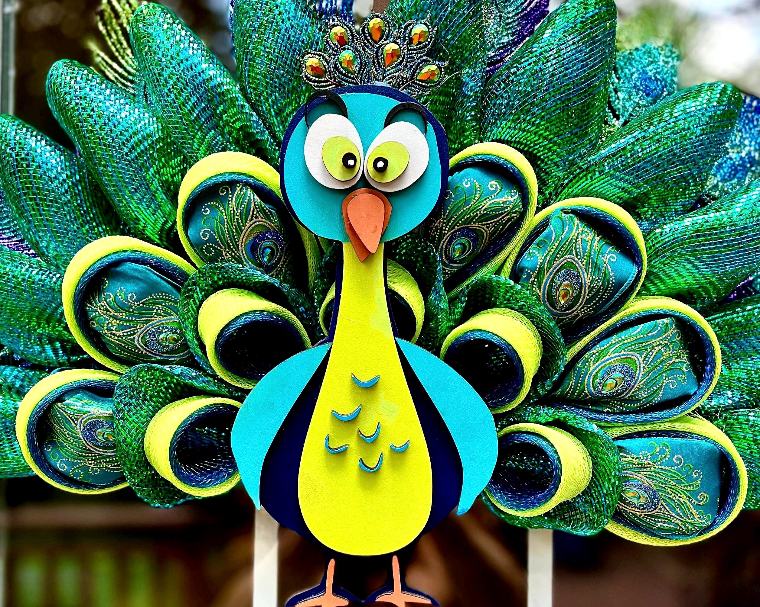 Peacock Wreath, Whimsical and Unique Door Decor